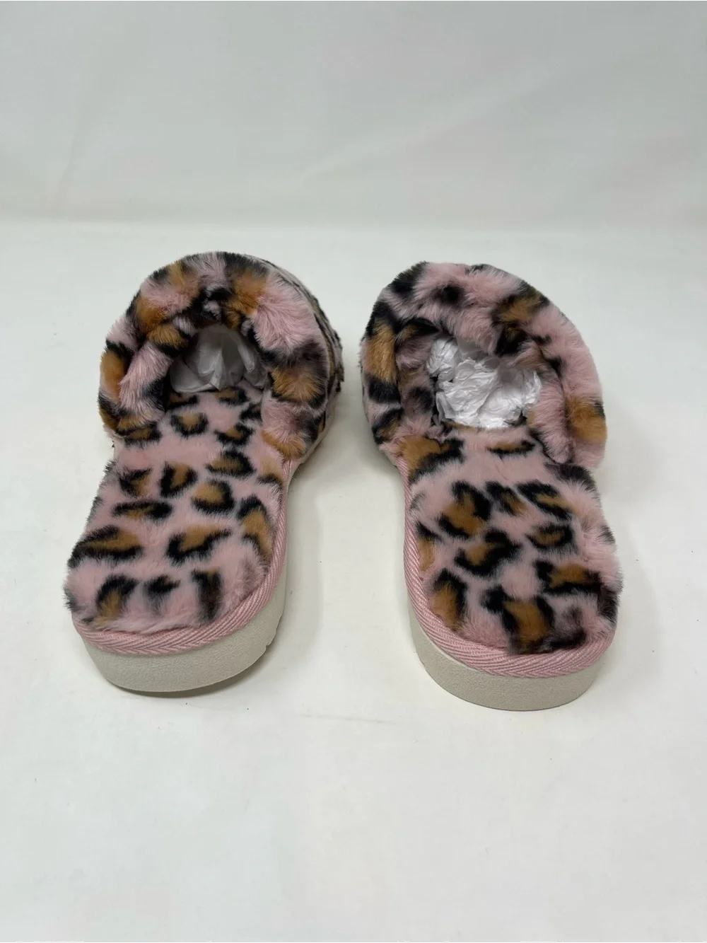 Array Pink Leopard Print Fuzzy Slide Slippers - Picture 8 of 9